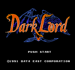 Dark Lord title screen for Famicom